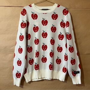 New York Or Nowhere NYON Big Apple Mascot Intarsia Knit Crewneck Sweater Size M